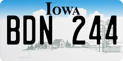 IA license plate BDN244