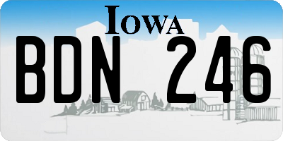 IA license plate BDN246