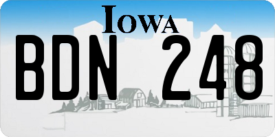 IA license plate BDN248