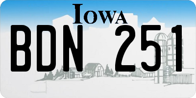 IA license plate BDN251