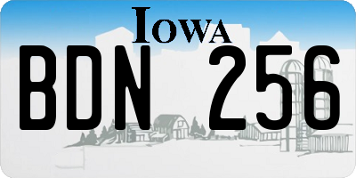 IA license plate BDN256