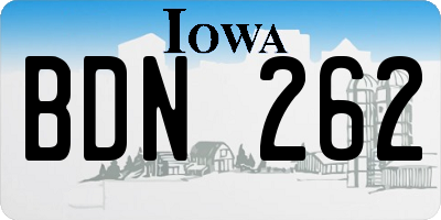 IA license plate BDN262
