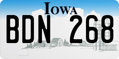 IA license plate BDN268