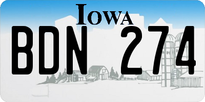 IA license plate BDN274