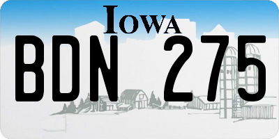 IA license plate BDN275