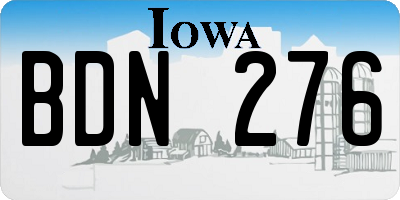 IA license plate BDN276