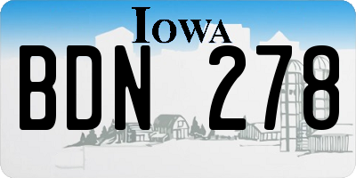 IA license plate BDN278