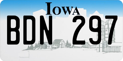 IA license plate BDN297