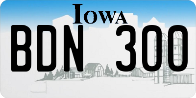IA license plate BDN300