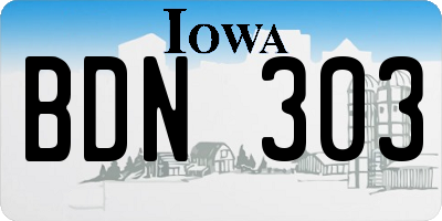 IA license plate BDN303