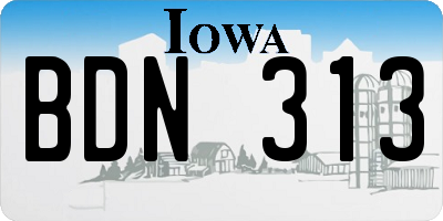 IA license plate BDN313