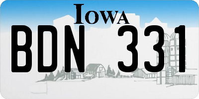 IA license plate BDN331