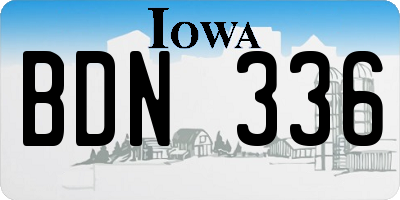 IA license plate BDN336