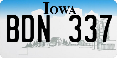 IA license plate BDN337