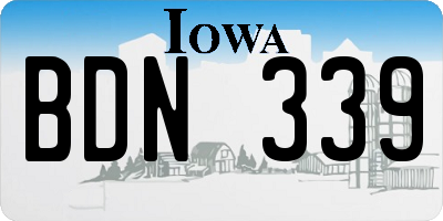 IA license plate BDN339