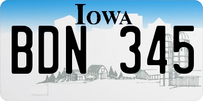 IA license plate BDN345