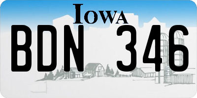 IA license plate BDN346