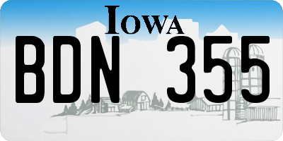 IA license plate BDN355
