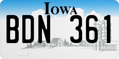 IA license plate BDN361