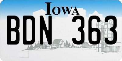 IA license plate BDN363