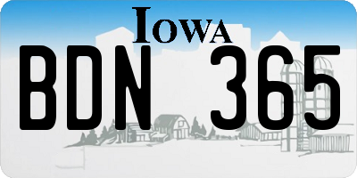 IA license plate BDN365