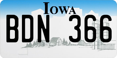 IA license plate BDN366