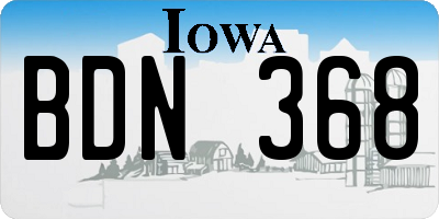 IA license plate BDN368