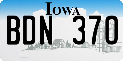IA license plate BDN370