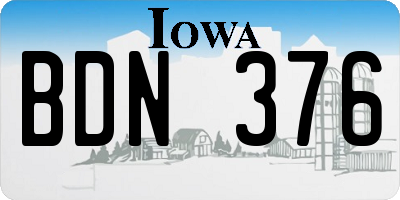 IA license plate BDN376