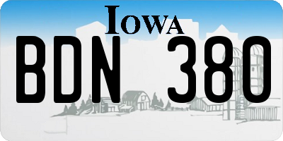IA license plate BDN380