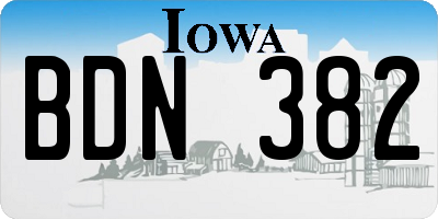 IA license plate BDN382