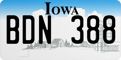 IA license plate BDN388