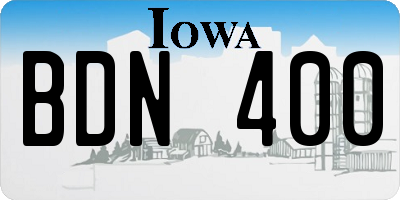 IA license plate BDN400