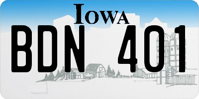 IA license plate BDN401