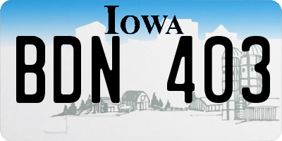 IA license plate BDN403