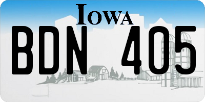 IA license plate BDN405