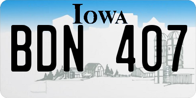 IA license plate BDN407