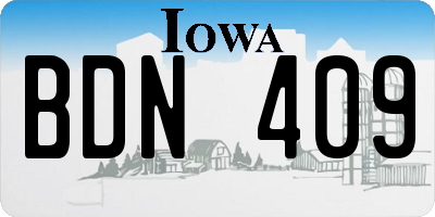 IA license plate BDN409