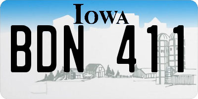 IA license plate BDN411
