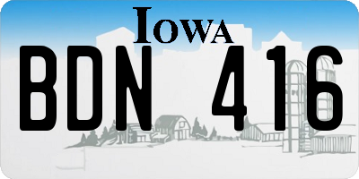 IA license plate BDN416