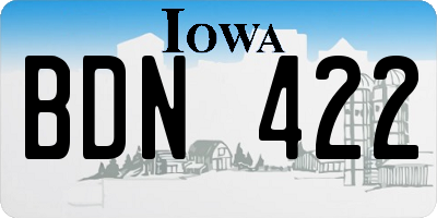 IA license plate BDN422