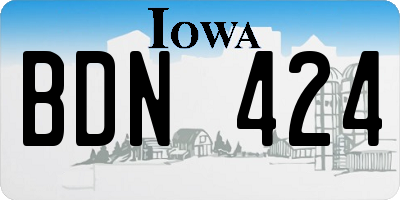 IA license plate BDN424