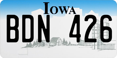 IA license plate BDN426