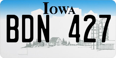 IA license plate BDN427