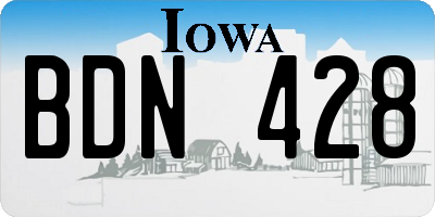 IA license plate BDN428