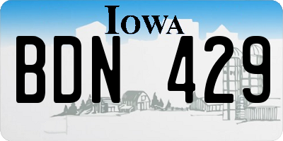 IA license plate BDN429