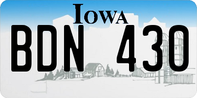 IA license plate BDN430