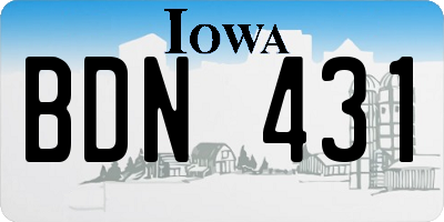 IA license plate BDN431