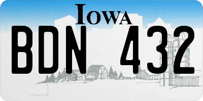 IA license plate BDN432