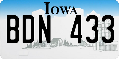 IA license plate BDN433